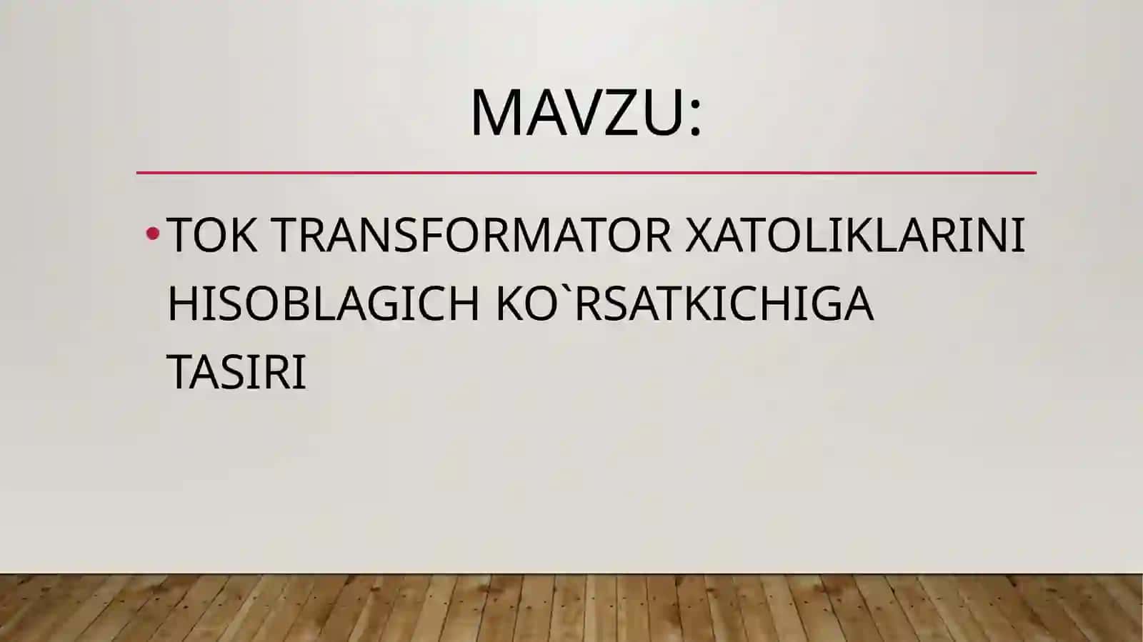 TOK TRANSFORMATOR XATOLIKLARINI HISOBLAGICH KO`RSATKICHIGA TASIRI 2