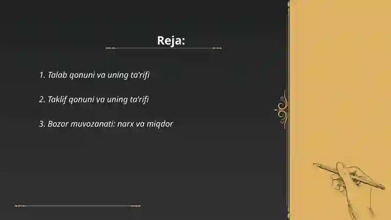 Talab va taklif nazariyasi 2