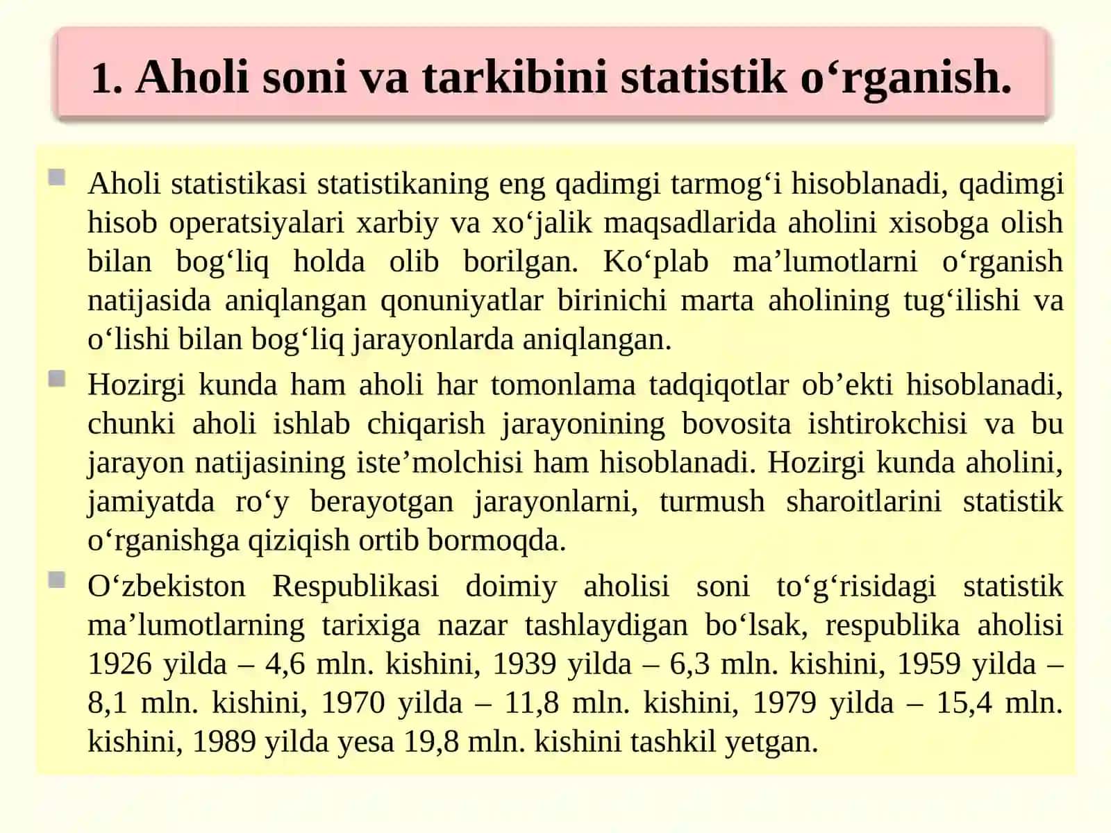 Aholi statistikasi 2