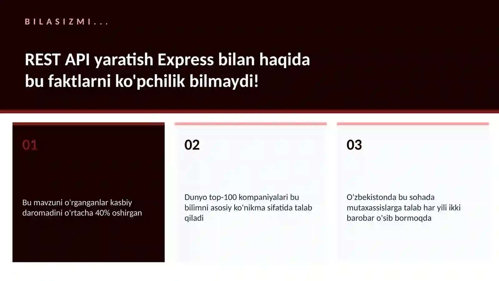 REST API yaratish Express bilan 2