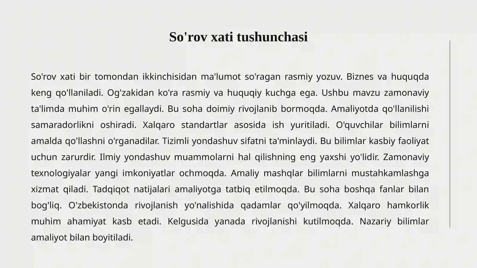 SO'ROV XATI Slayd 2
