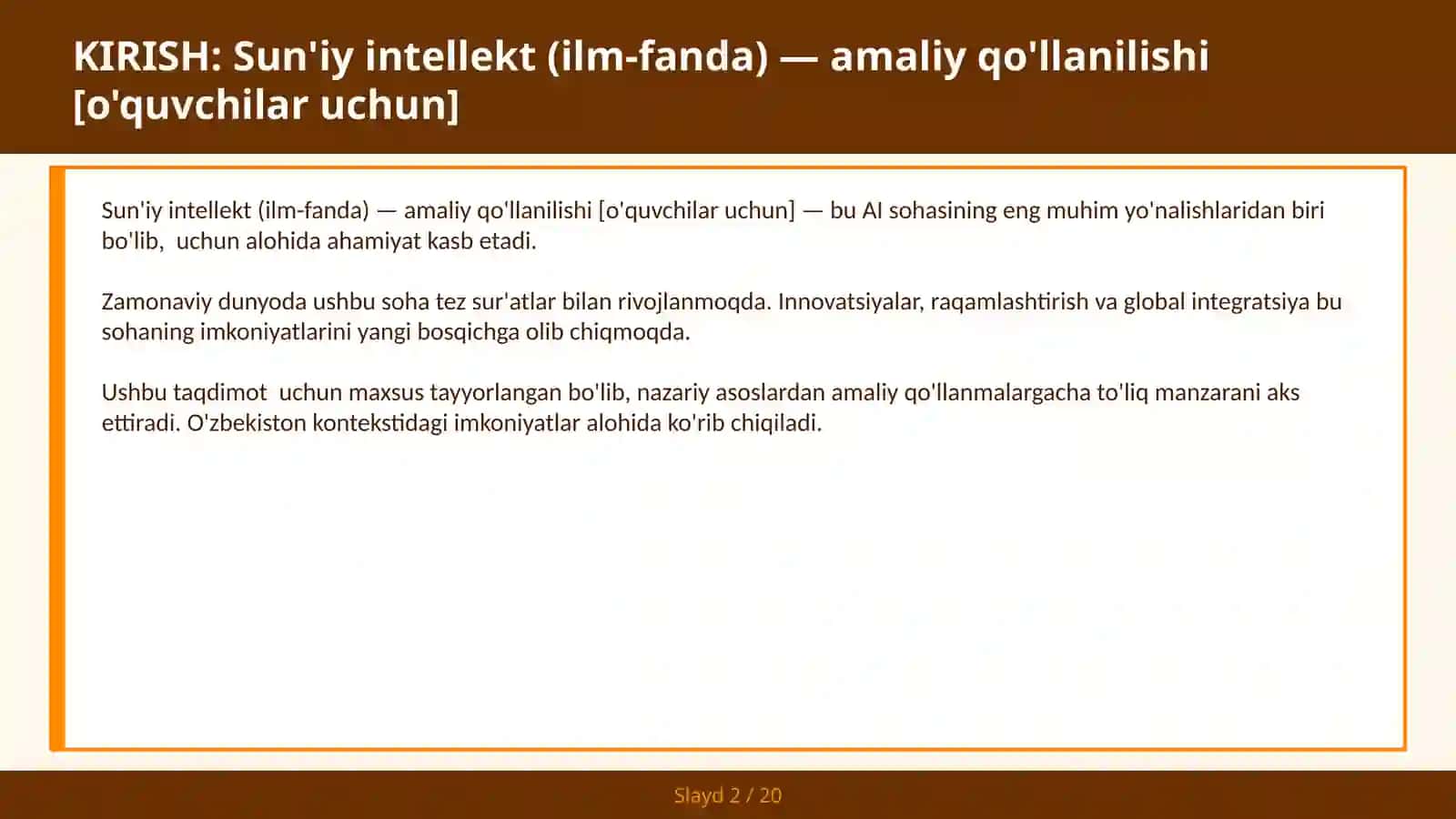 Sun'iy intellekt (ilm-fanda) — amaliy qo'llanilishi [o'quvchilar uchun] 2