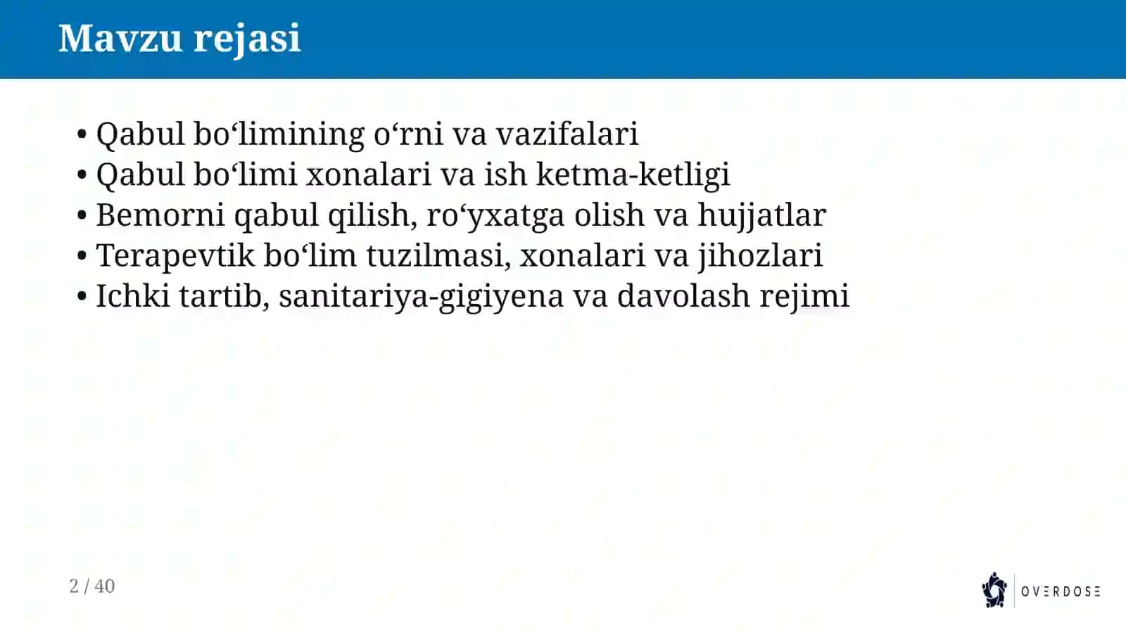 Tibbiyot kasbiga kirish 2