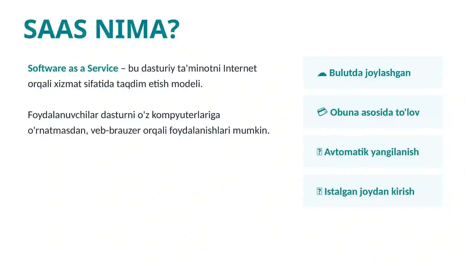 SOFTWARE AS A SERVICE 2
