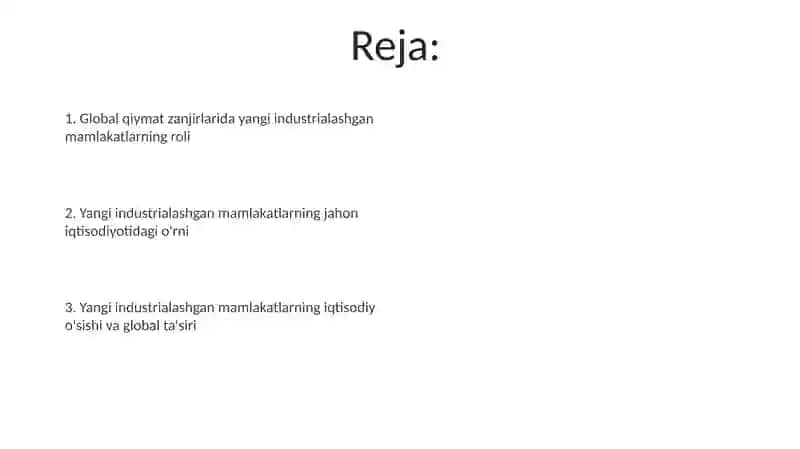 Yangi industreal mamlakatlarning jahon xojaligida tutgan orni 2