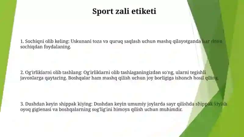 Gimnastika Zallaridan Foydalanish Qoidalari Va Gigeynik Talablar 2