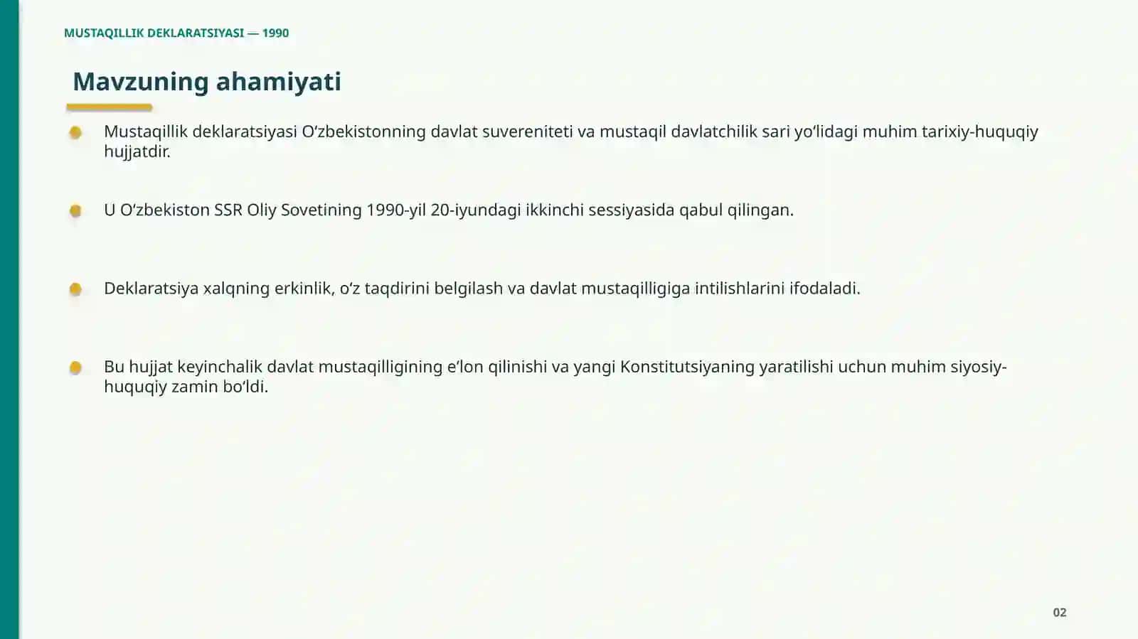 MUSTAQILLIK DEKLARATSIYASI 2