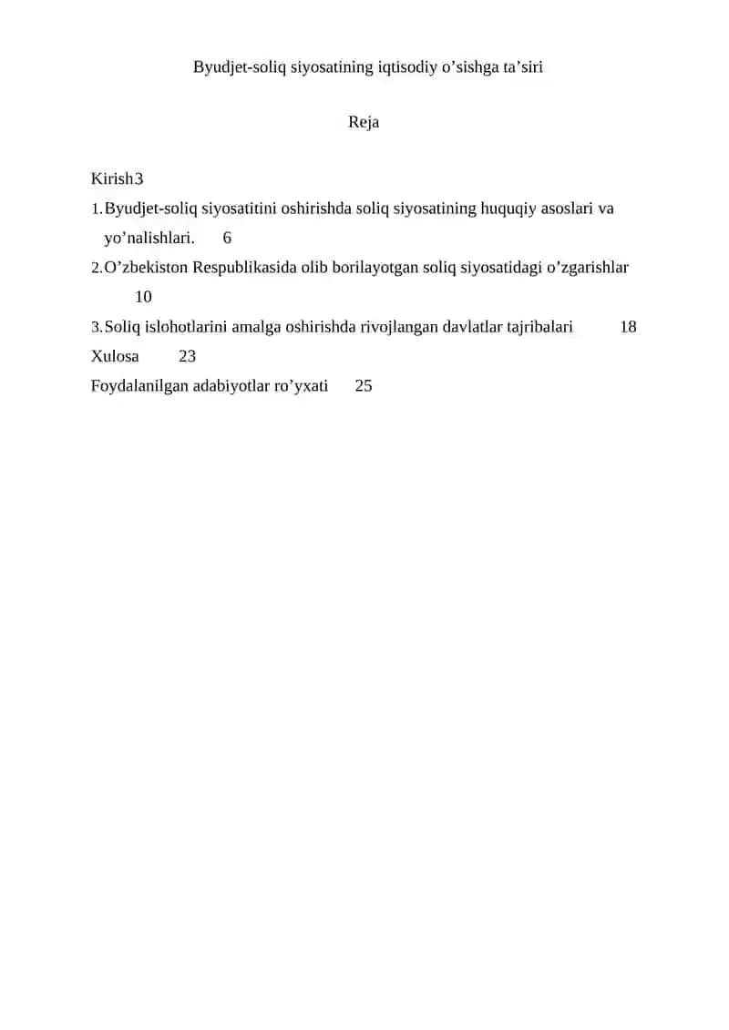 Byudjet-soliq siyosatining iqtisodiy o'sishga ta'siri 2