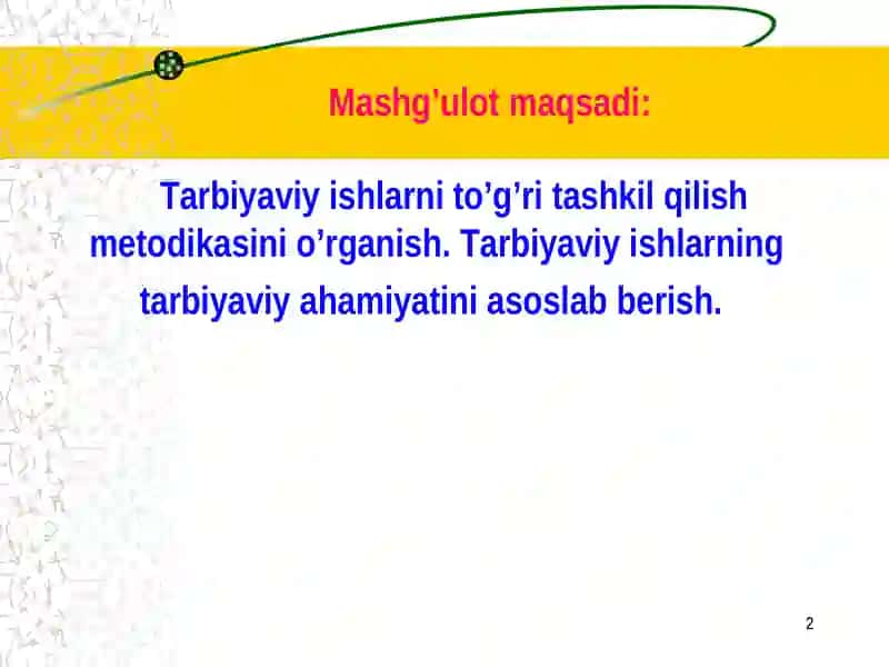 Tarbiyaviy ishlar metodikasi 2