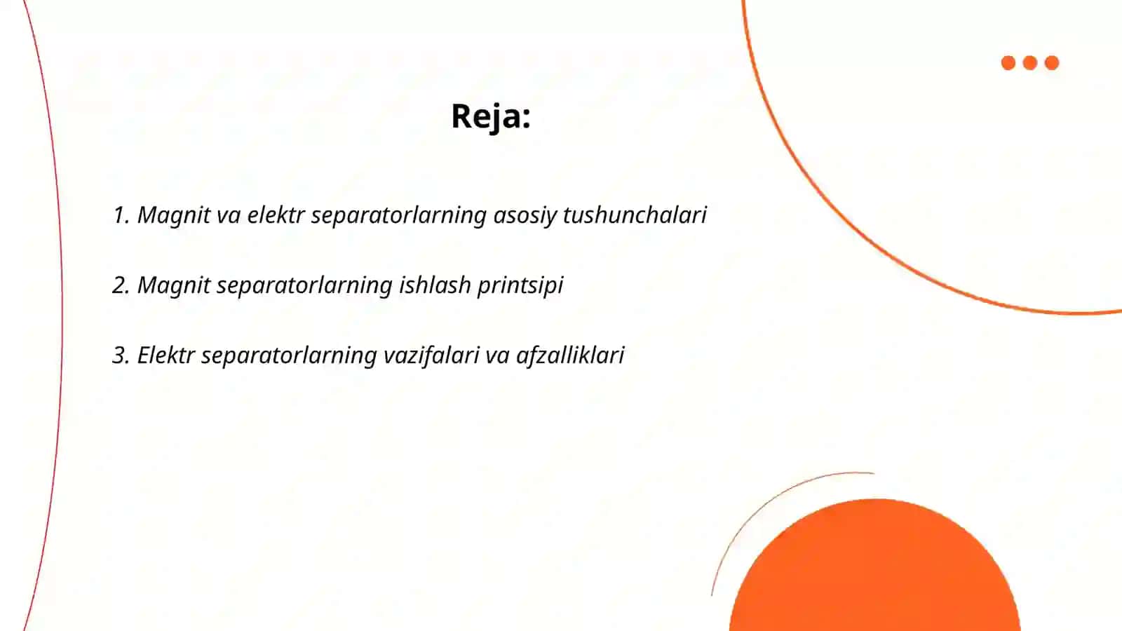 Magnitli va elektr separatorlar 2