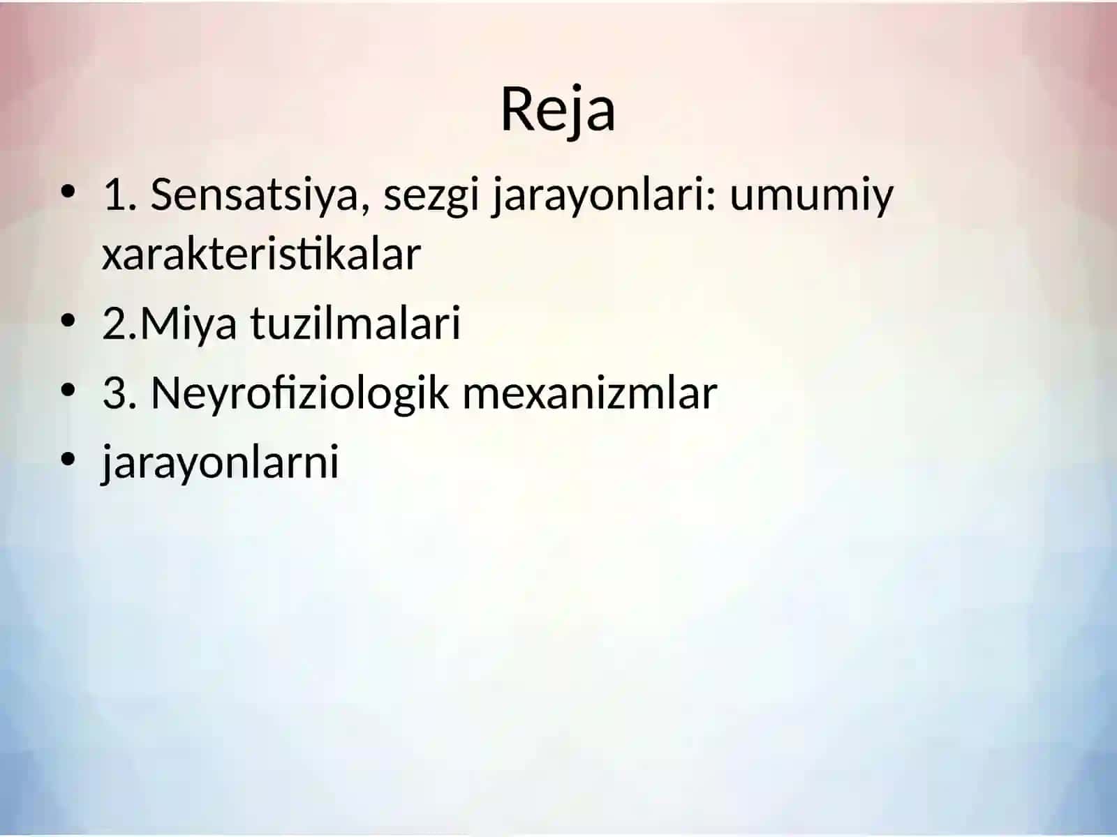 Sezgilarning umumiy qonuniyatlari va sezgirlik 2