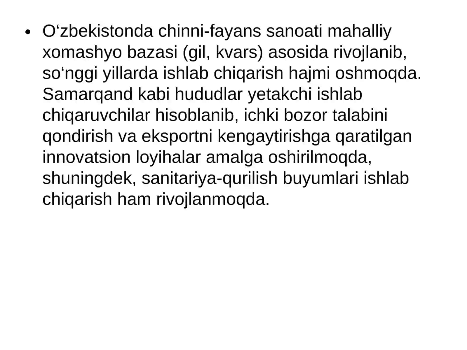 O‘zbekistonda chinni-fayans sanoatining bugungi holati 2