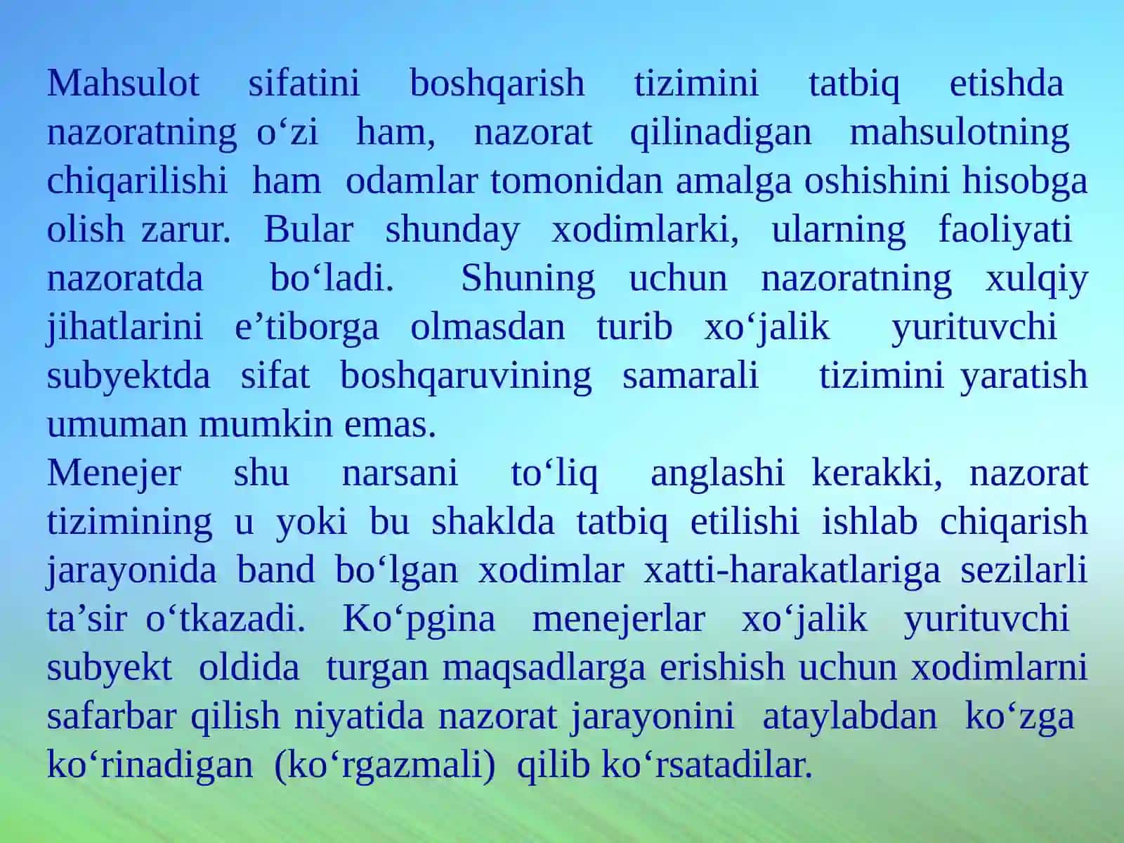 SIFAT NAZORATINING XULQIY JIHATLARI 2