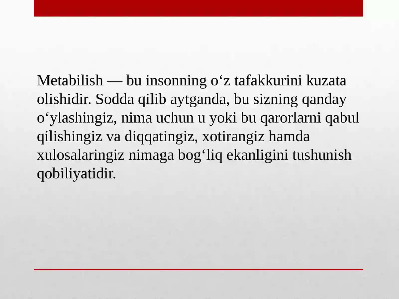 Tafakkur va metabilish 2