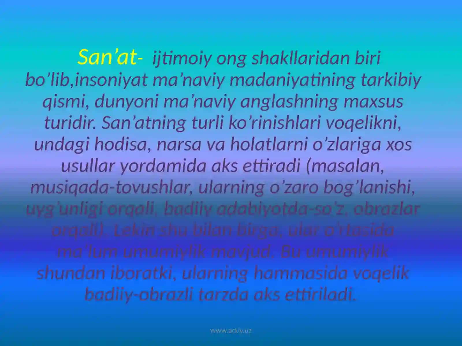 San'at estetikaning tadqiqot ob'yekti 2