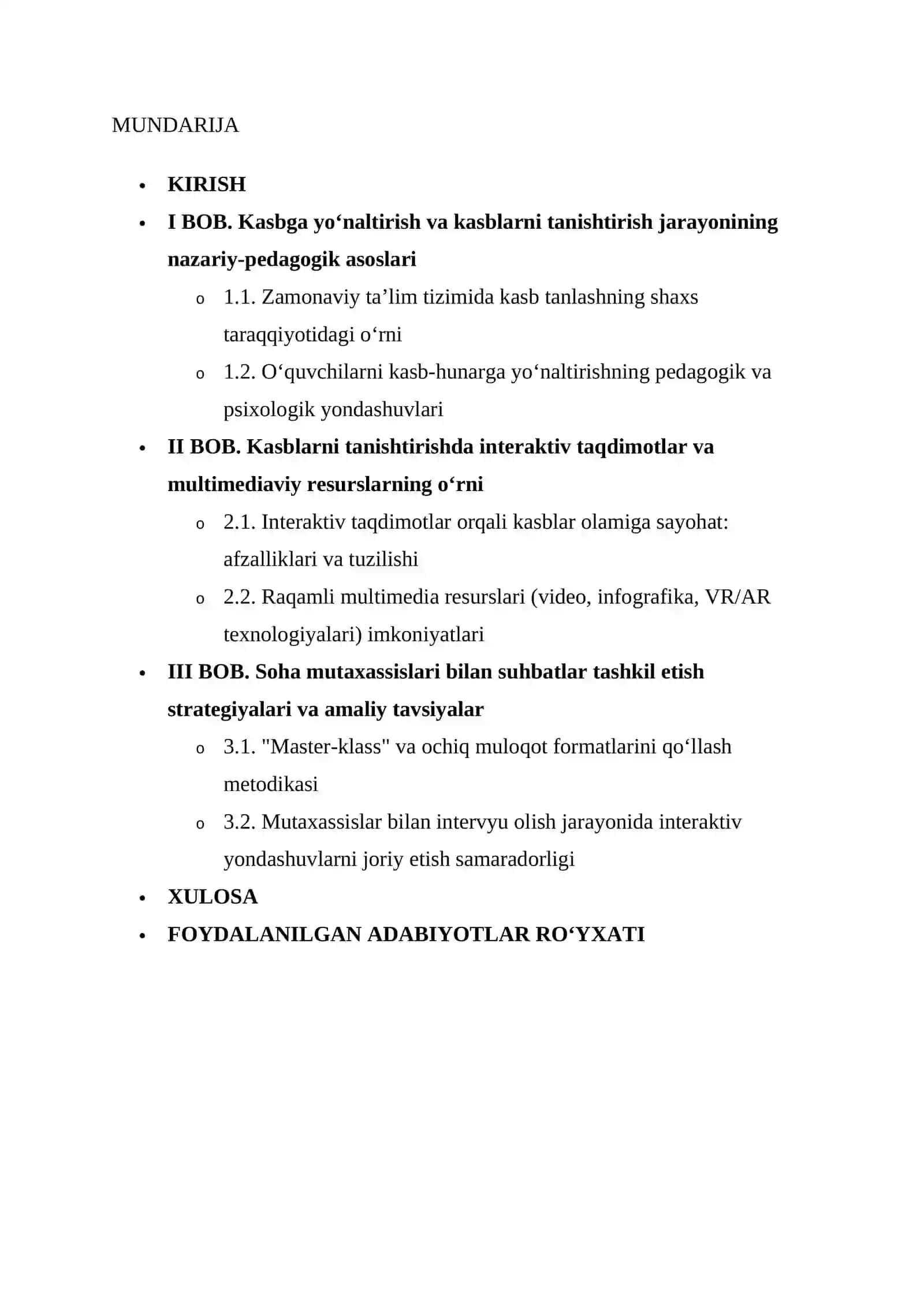 Kasblarni tanishtirishda interaktiv taqdimotlar, multimediaviy resurslar va soha mutaxassislari bilan suhbatlardan foydalanish strategiyalari 2