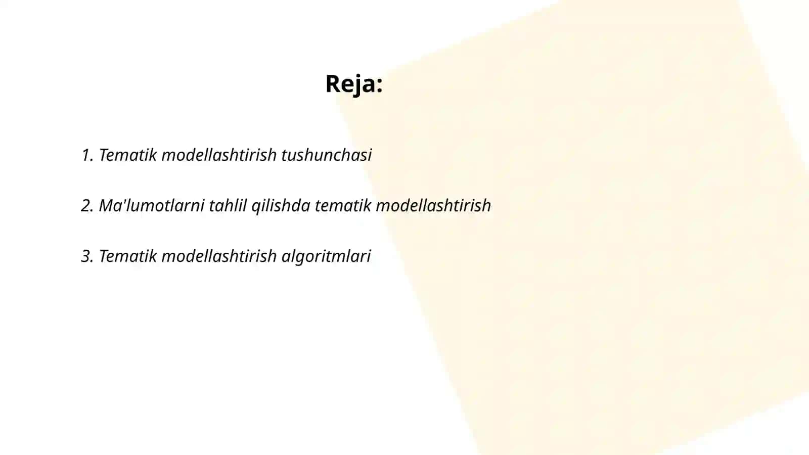 Tematik modellashtirish 2