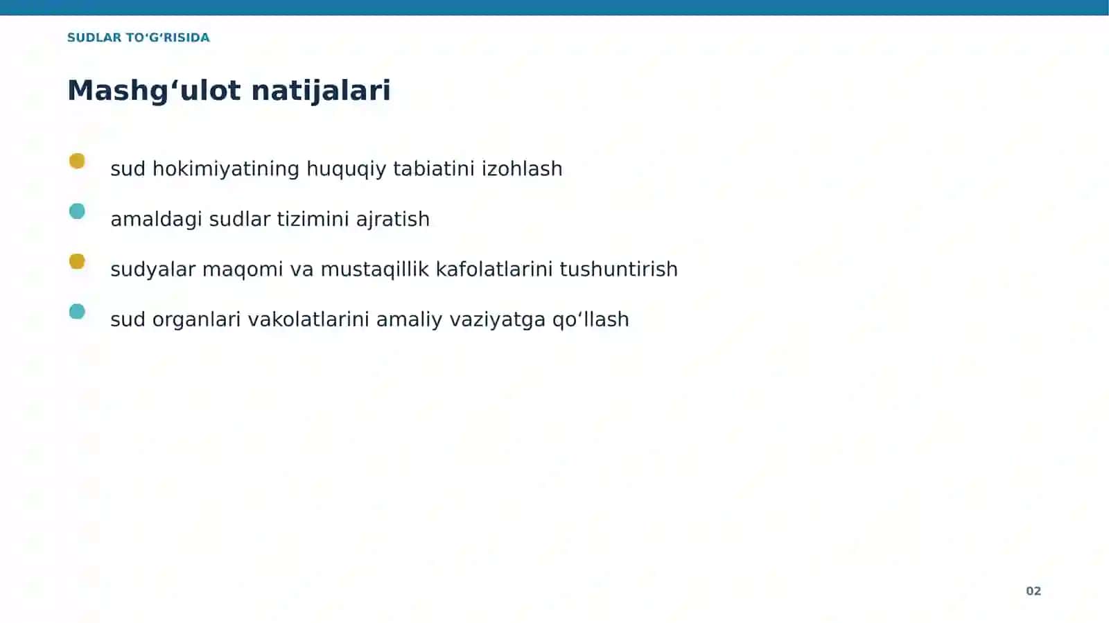 Судлар тўғрисидаги қонун презентацияст 2