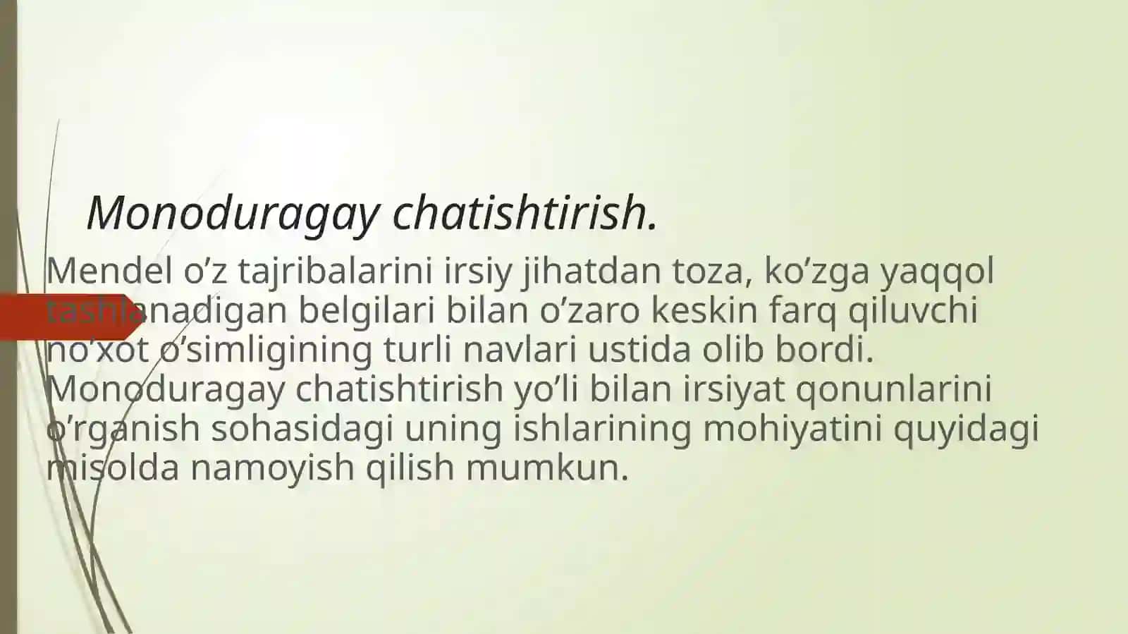 Monoduragay chatishtirish 2