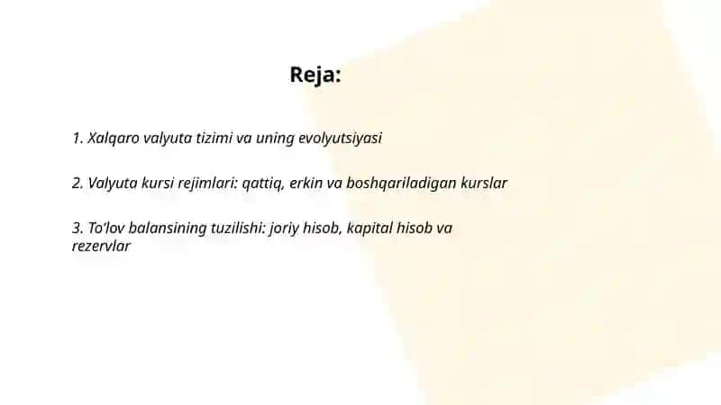 Xalqaro valyuta munosabatlari, to‘lov balansi va uning taqchilligi 2
