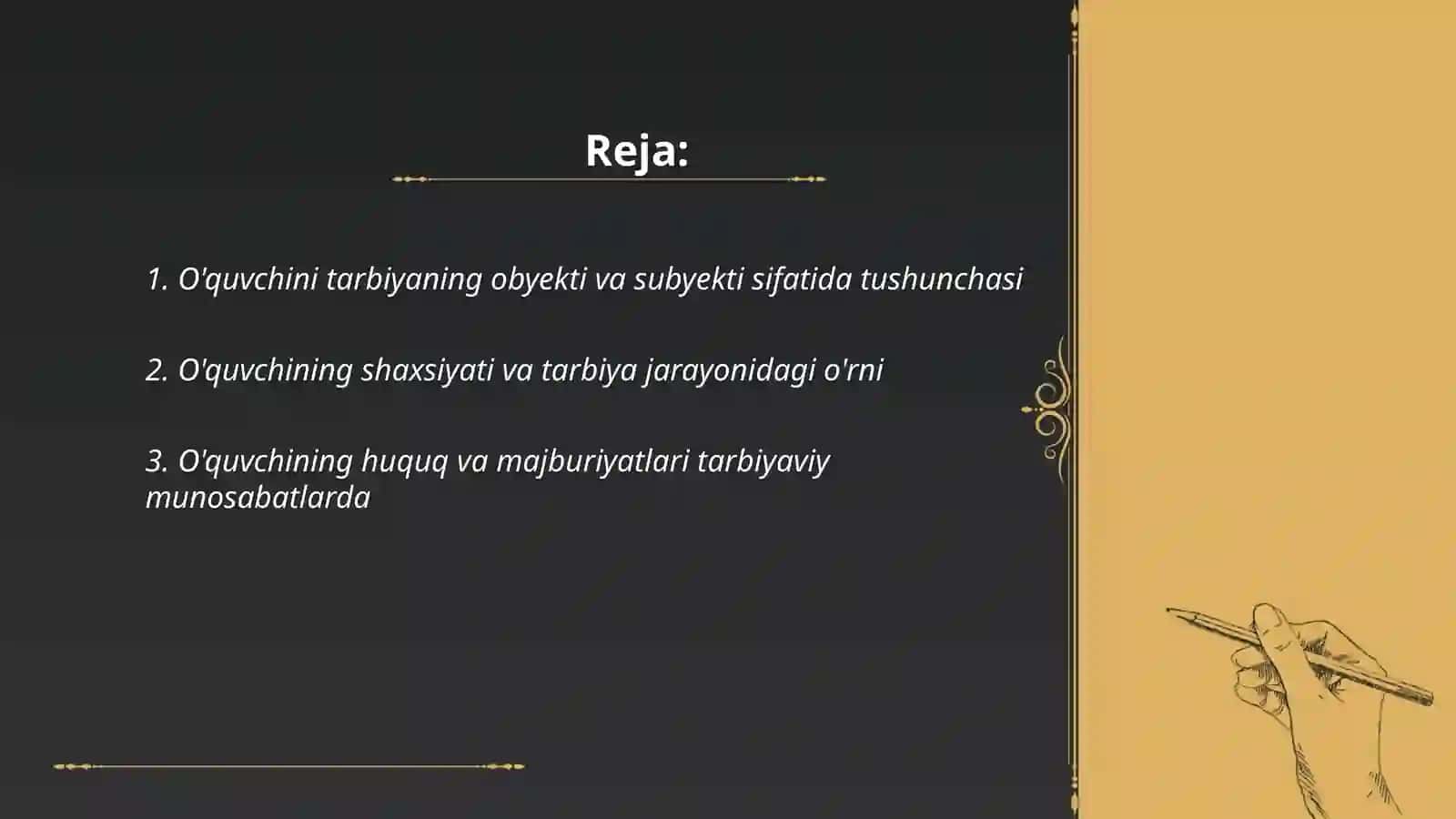 O'quvchi shaxsi tarbiyaning obyekti va subyekti sifatida 2