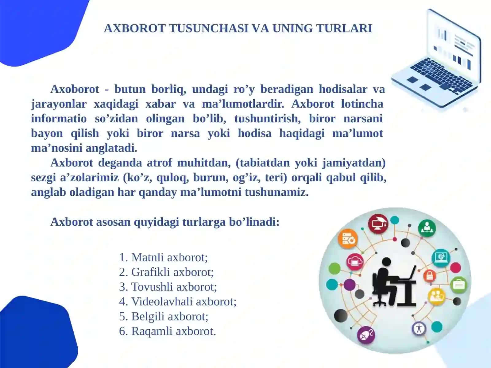 Аxborottusunchаsi vа uning turlari 2