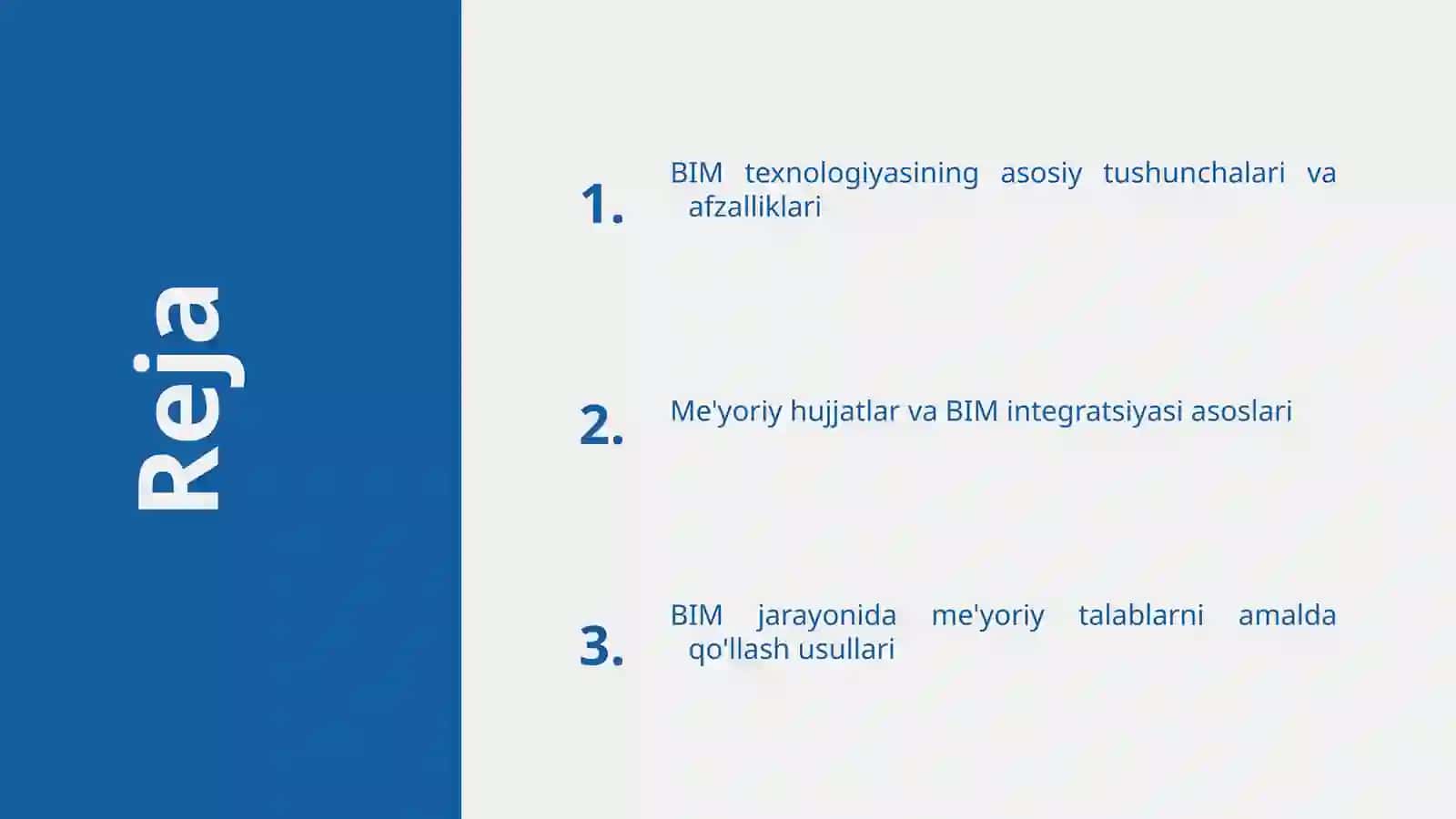 BIM texnologiyasi va me'yoriy hujjatlar 2