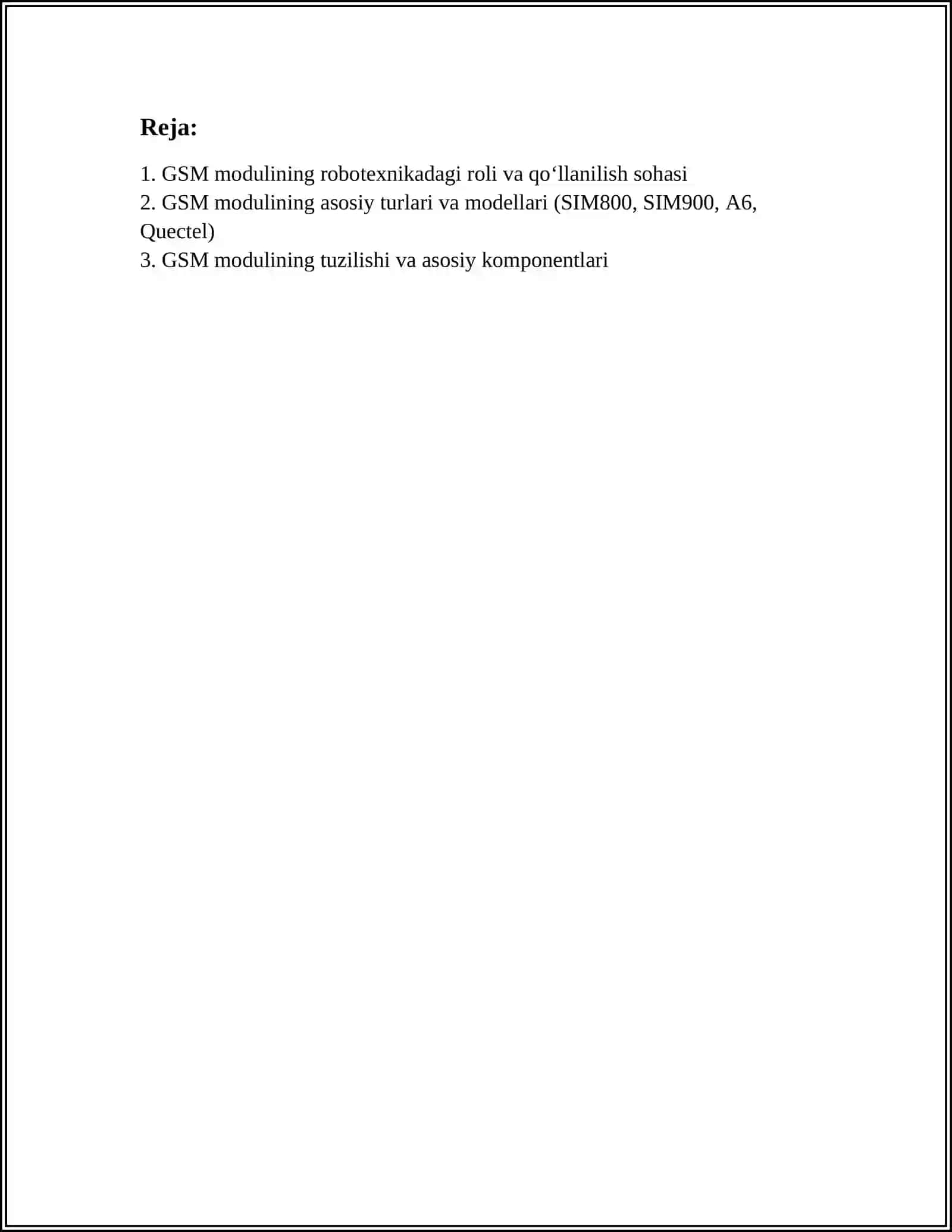 ROBOTEXNIKADA GSM MODUL ISHLATILISH SOHASI 2