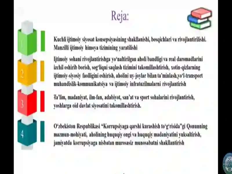 Oʻzbekiston Respublikasi ijtimoiy sohada amalga oshirilayotgan oʻzgarishlar 2