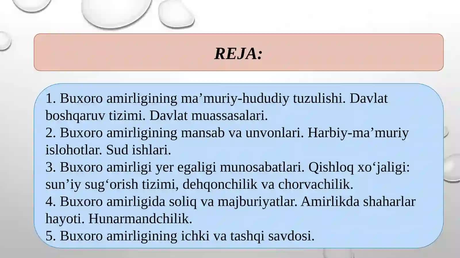 BUXORO AMIRLIGINING SIYOSIY, IJTIMOIY-IQTISODIY HAYOTI 2