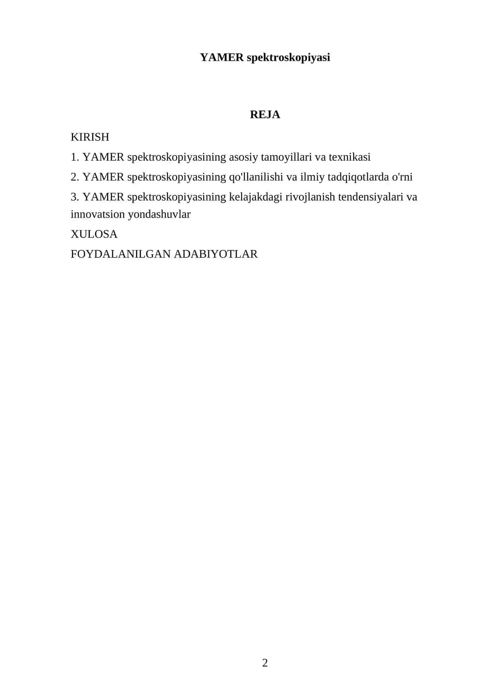 YAMER spektroskopiyasi 2