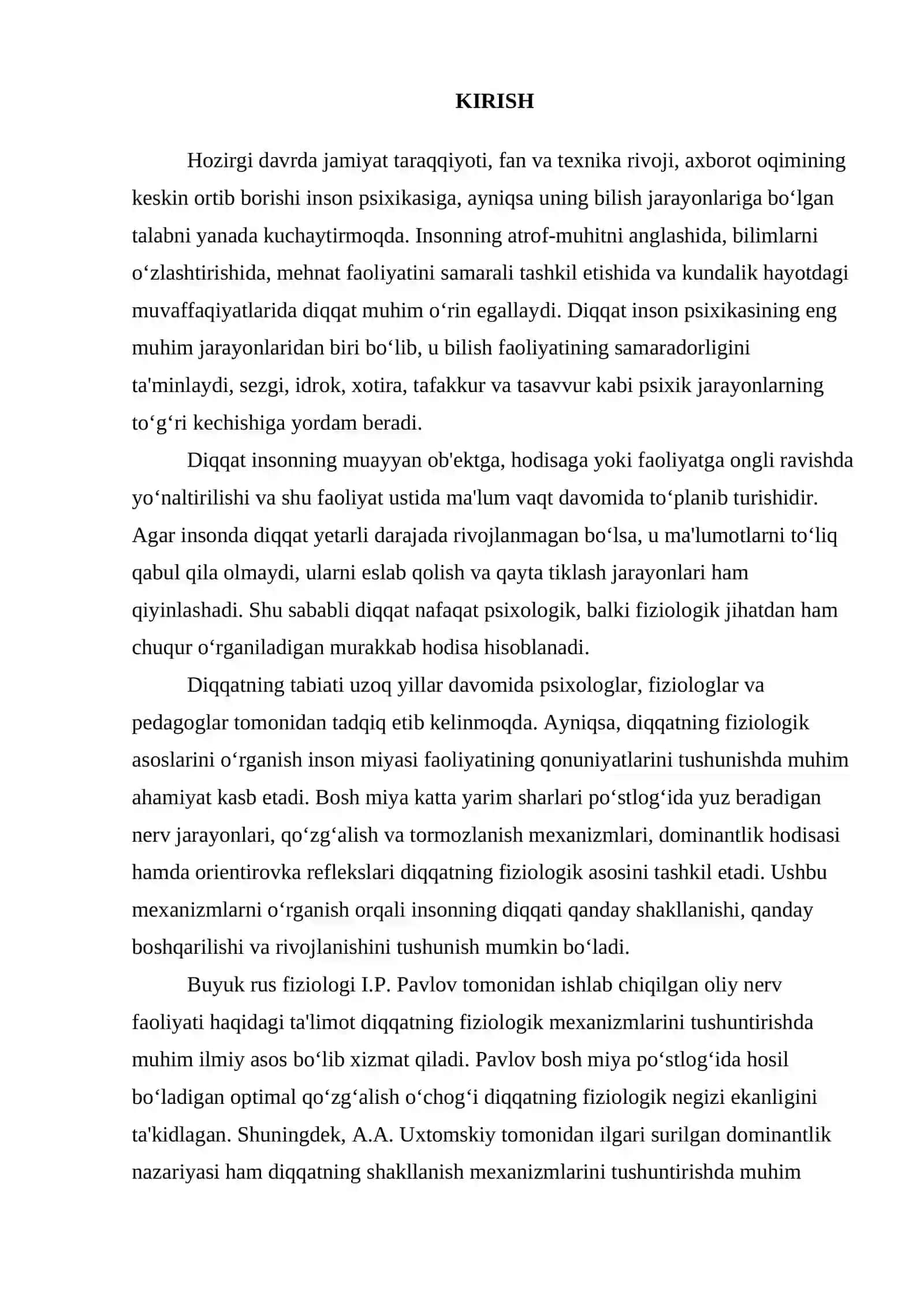 Diqqatning fiziologik mexanizmlari 2