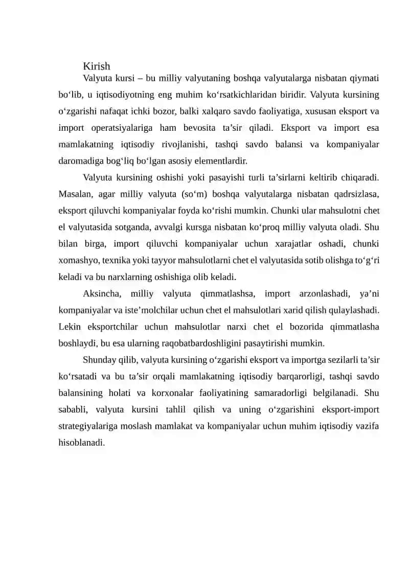 Valyuta kursi 2