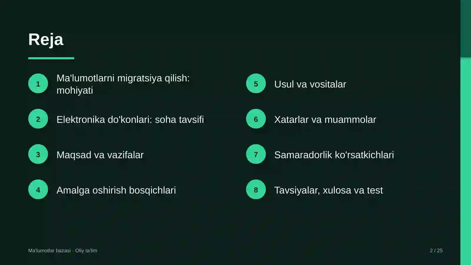 Elektronika do'konlarida ma'lumotlarni migratsiya qilish 2