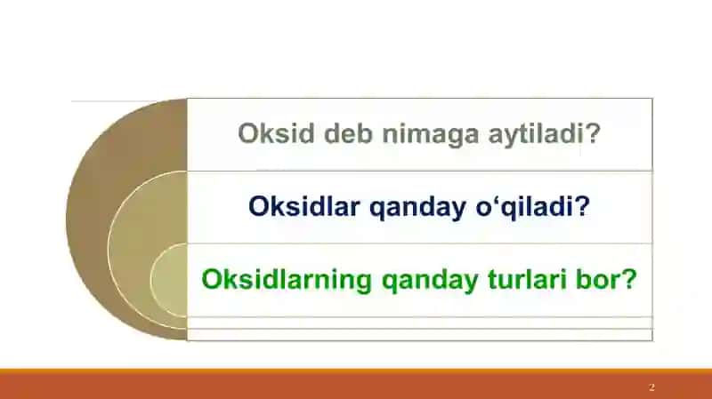 Oksidlarning toifalanishi 2