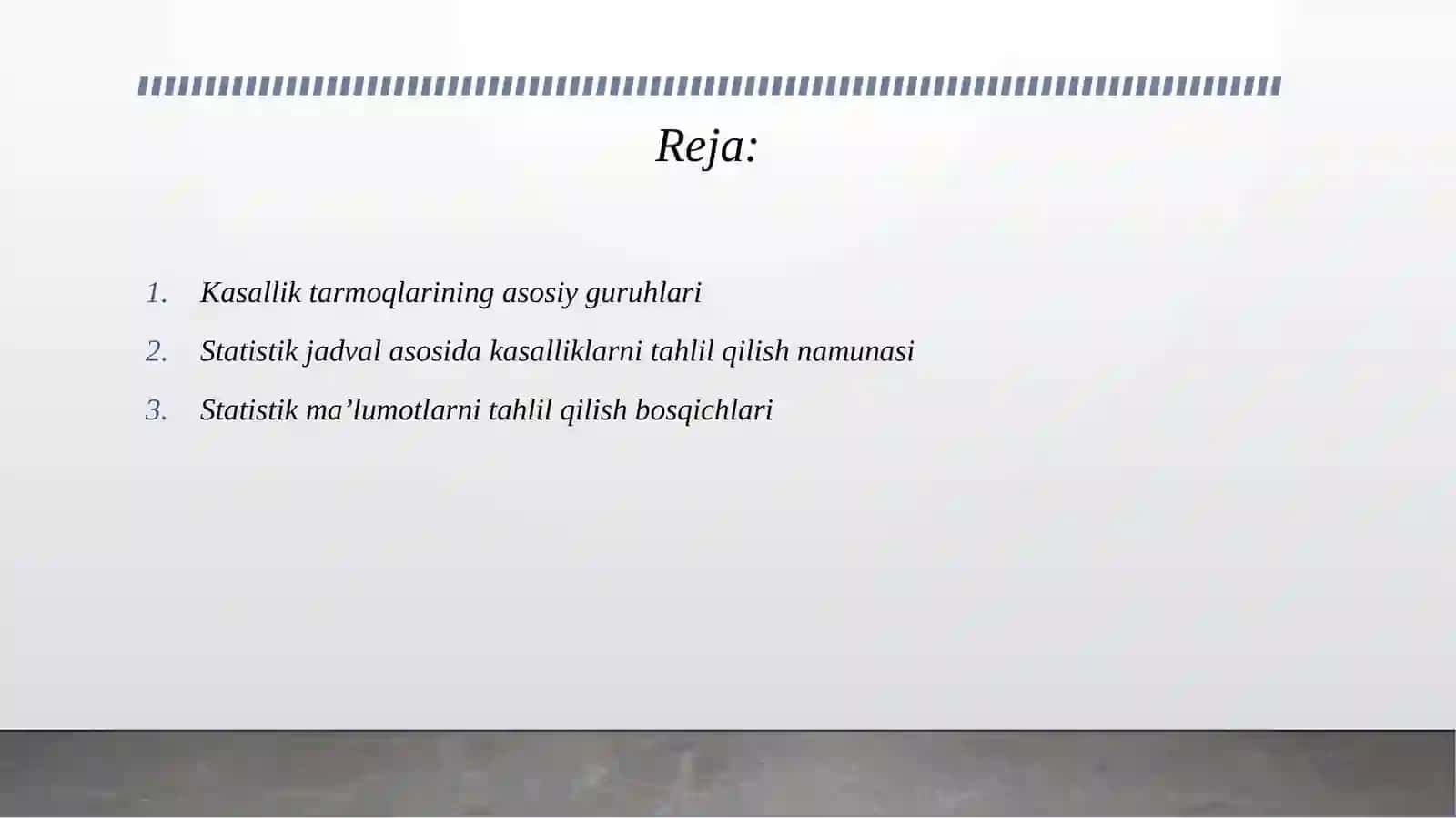 Taqdim etilgan statistik jadvallar asosida kasallik tarmoqlari, ko‘rastkichlarini tahlil qilish. 2