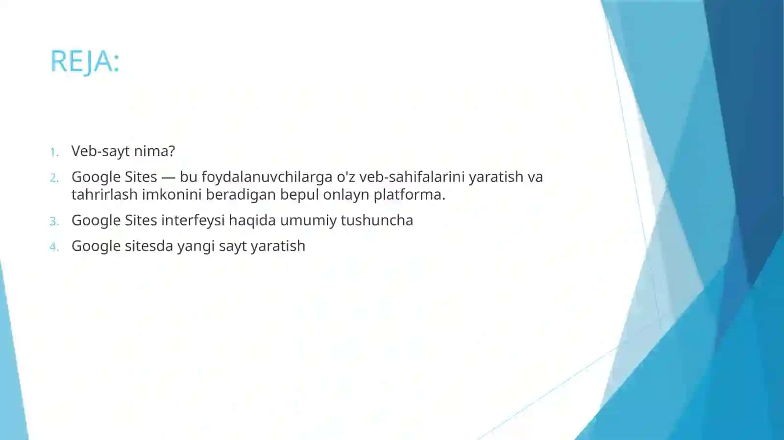 GOOGLE SITESDA WEB SAHIFALAR YARATISH 2