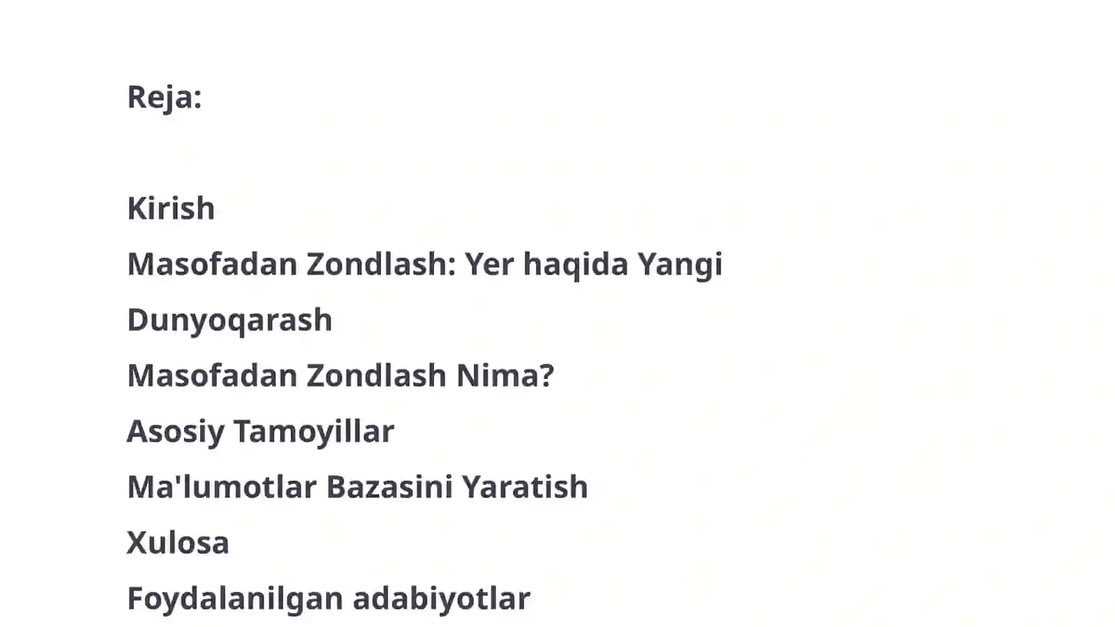 Masofadan zondlash ma'lumotlari 2