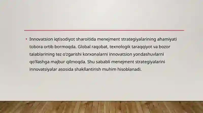 Innovatsion iqtisodiyotda menejment strategiyalari 2