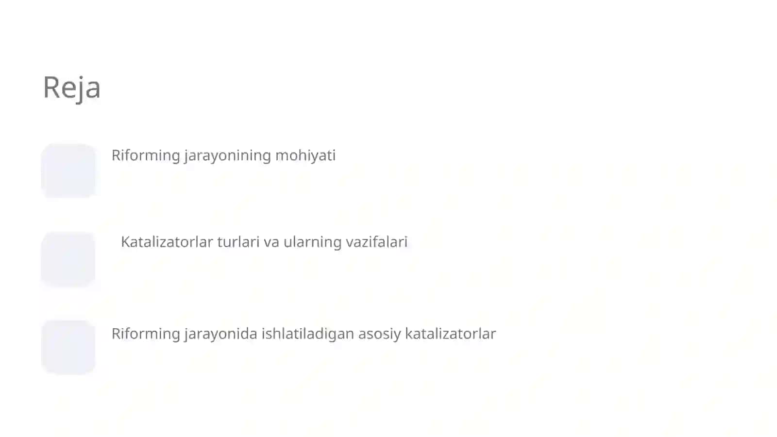 Riforming jarayoni katalizatorlari 2