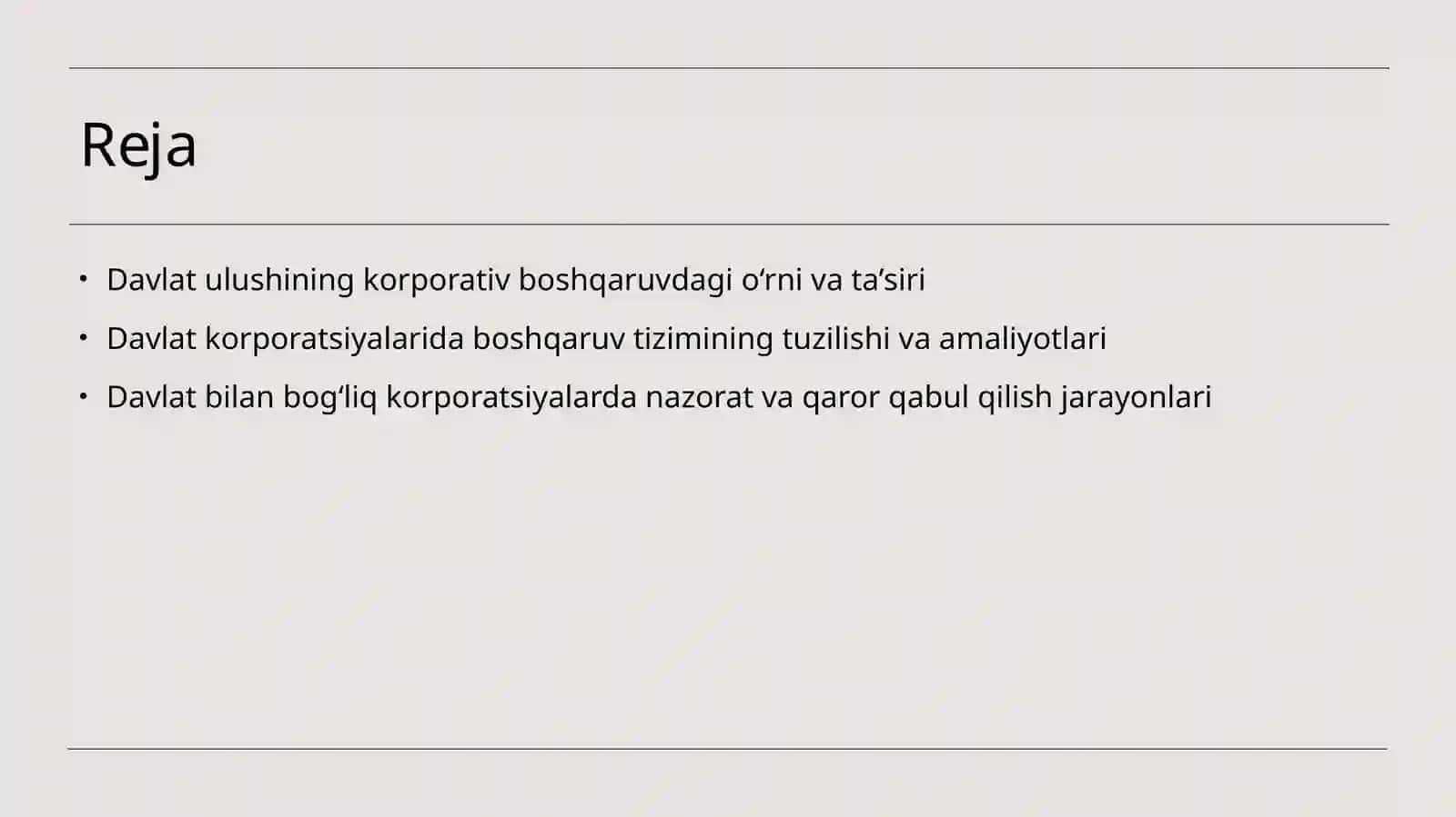 Davlat ulushi mavjud korporativ tuzilmalarda korporativ boshqaruv tizimi 2