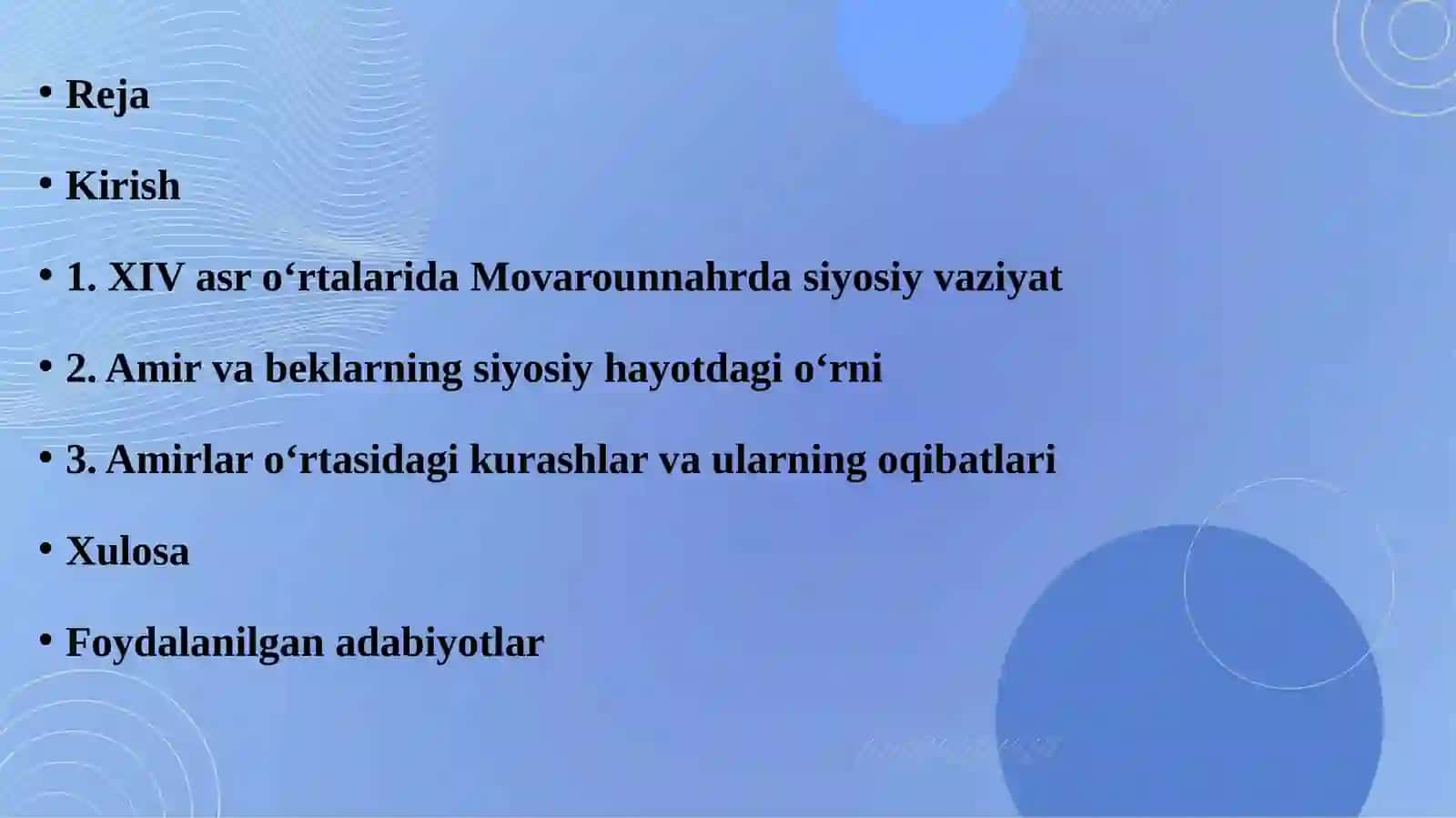 XIV asrning 40-50 yillarida Movarounnahr siyosiy hayotida amir va beklarning tutgan o‘rni 2