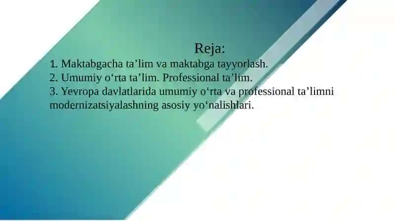 Maktabgacha va umumiyrta, professional ta'limning mavjud holati, muammolari va rivojlanish yo‘llari 2