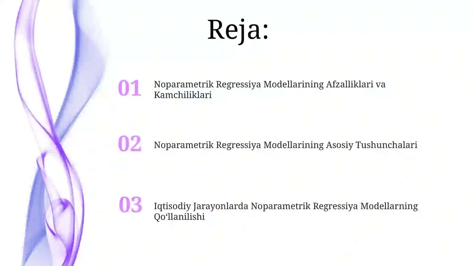 CHIZIQSIZ REGRESSIYA MODELLARI VA ULAR UCHUN IQTISODIY JARAYONLAR 2