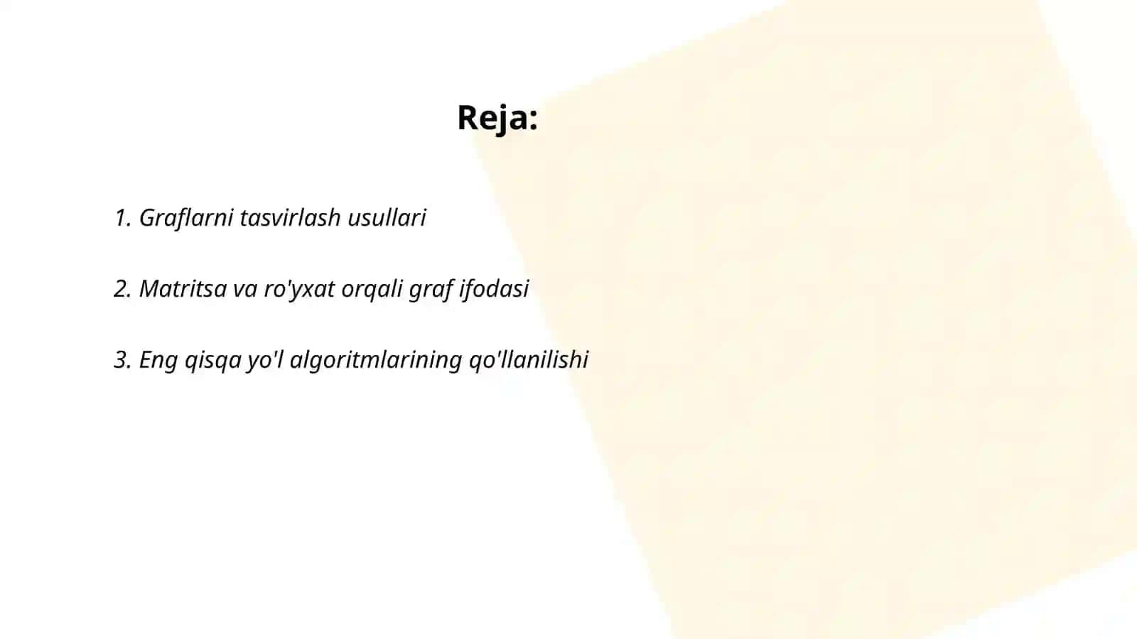 Graflarni tasvirlash usullari 2