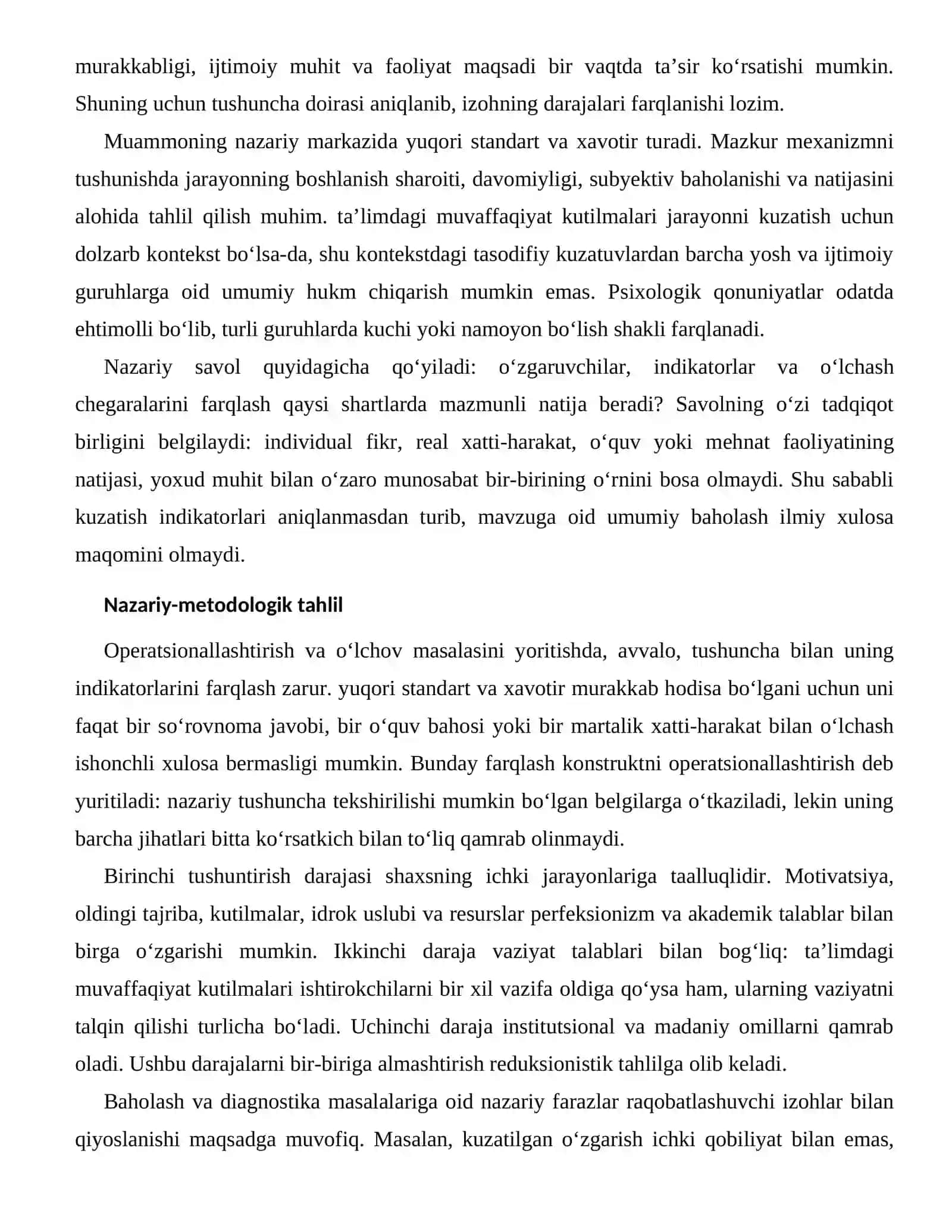 PERFEKSIONIZM VA AKADEMIK TALABLARNING BAHOLASH VA DIAGNOSTIKA MASALALARI 2