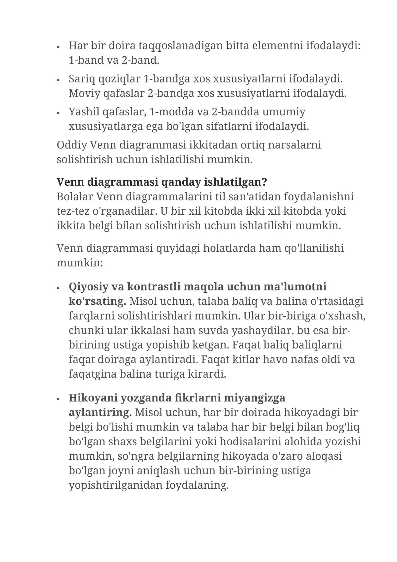 Venn diagrammasi va undan biologik ta`limda foydalanish 2