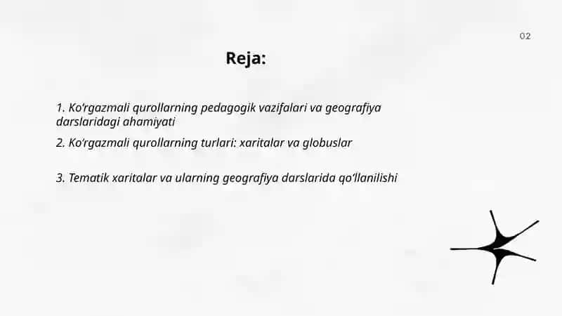Koʻrgazmali qurollar, ularning turlari va geografiya mavzulariga oid darslarda ulardan foydalanish metodikasi asoslari 2
