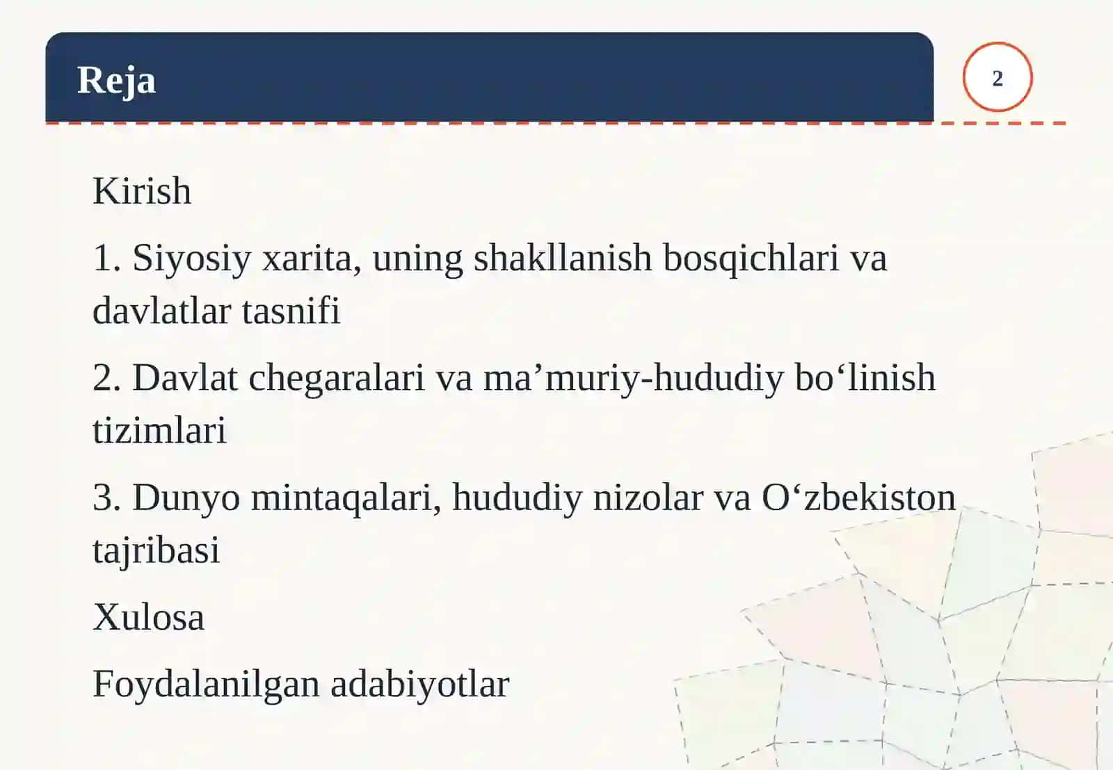 Jahon mamlakatlarining hududiy bo‘linishi 2