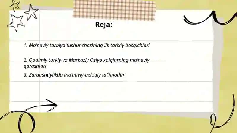 Maʼnaviy tarbiya toʻgʻrisidagi ilk tasavvurlar qarashlar va taʼlimotlar 2